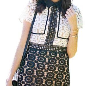 Goodnight Macaroon black white short sleeve dress